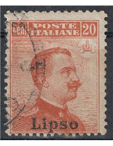 EGEO LIPSO 1917 20c arancio senza filigrana us