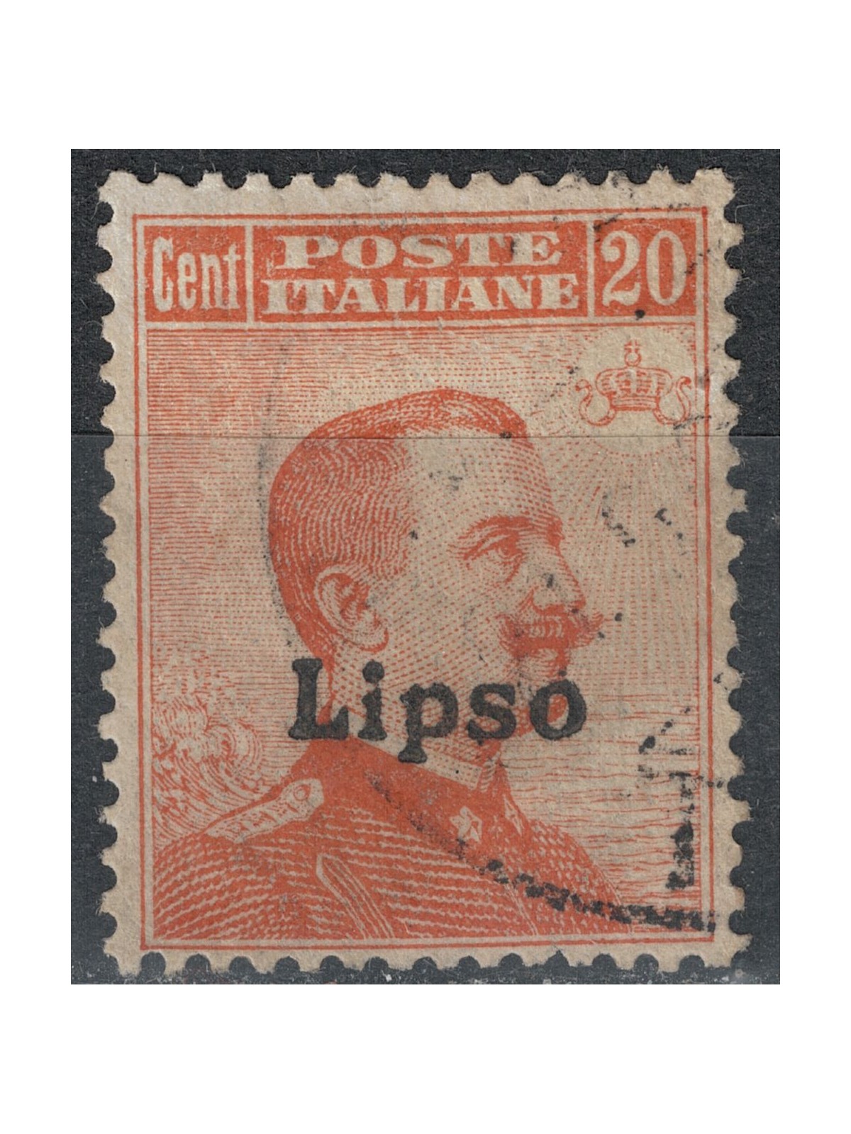 EGEO LIPSO 1922 20c arancio filigrana corona us