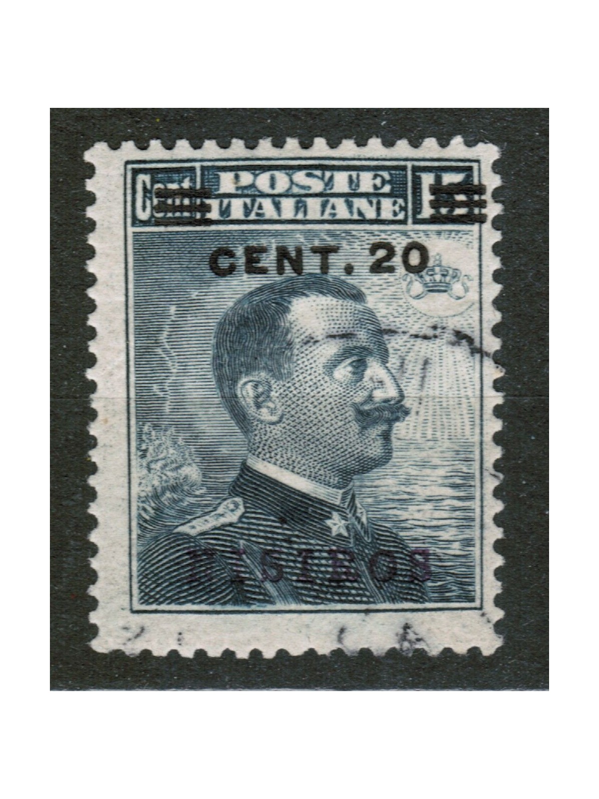 EGEO NISIRO 1916 20c on 15c grey black us