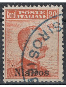 AEGEAN NISYRO 1917 20c orange without watermark us