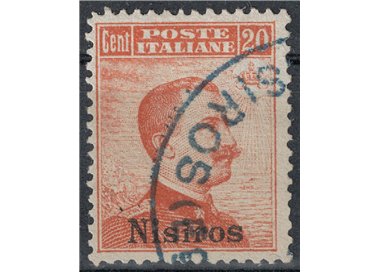 AEGEAN NISYRO 1917 20c orange without watermark us