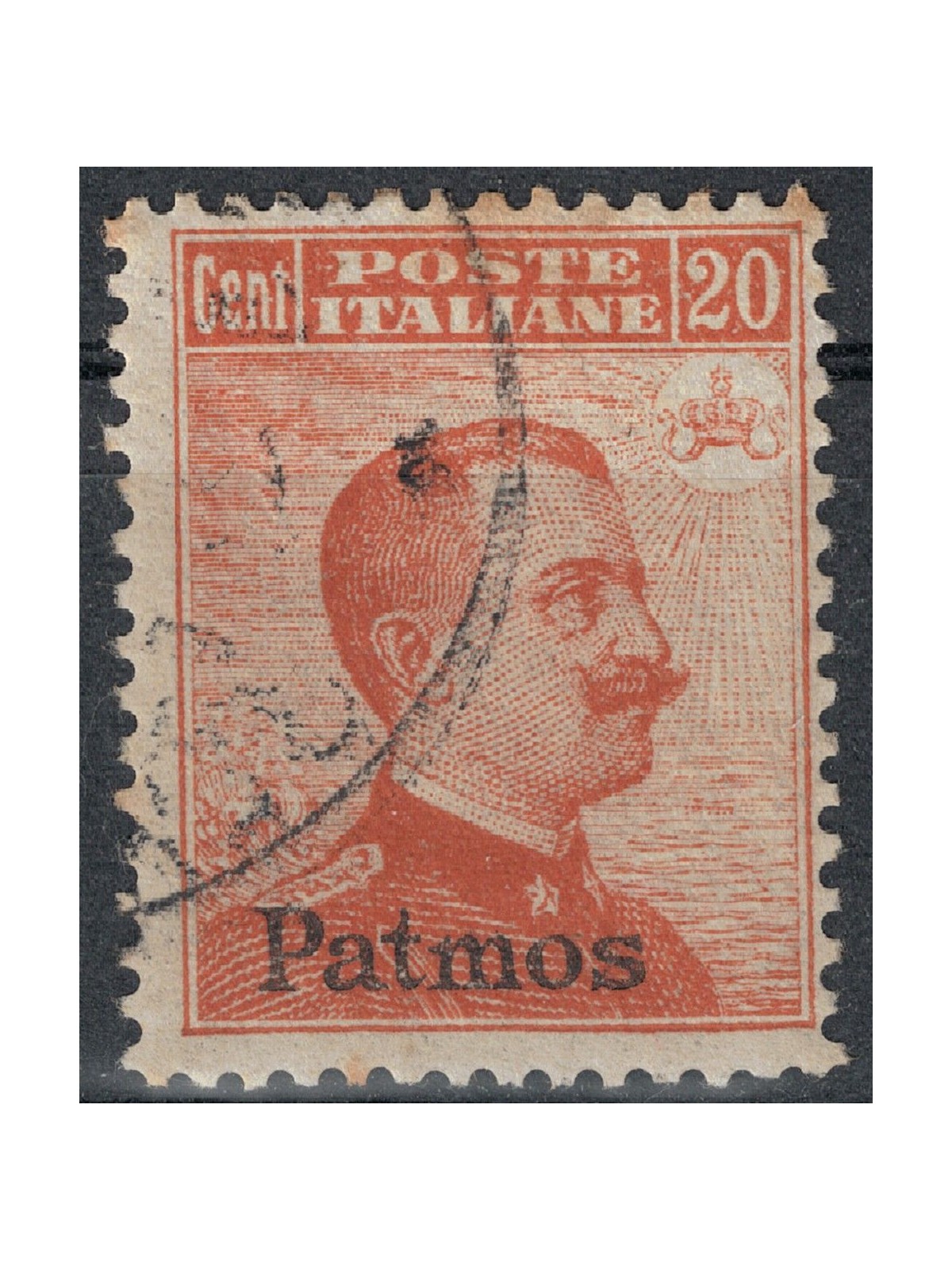 EGEO PATMO 1917 20c arancio senza filigrana us