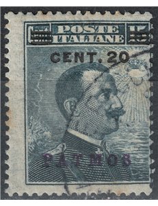 EGEO PATMO 1916 20c su 15c grigio nero us