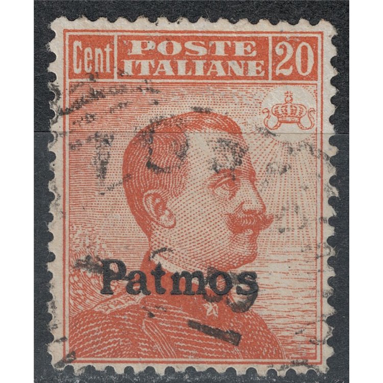 EGEO PATMO 1922 20c arancio filigrana corona us