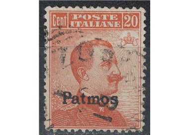 AEGEAN PATMO 1922 20c orange filigree crown us