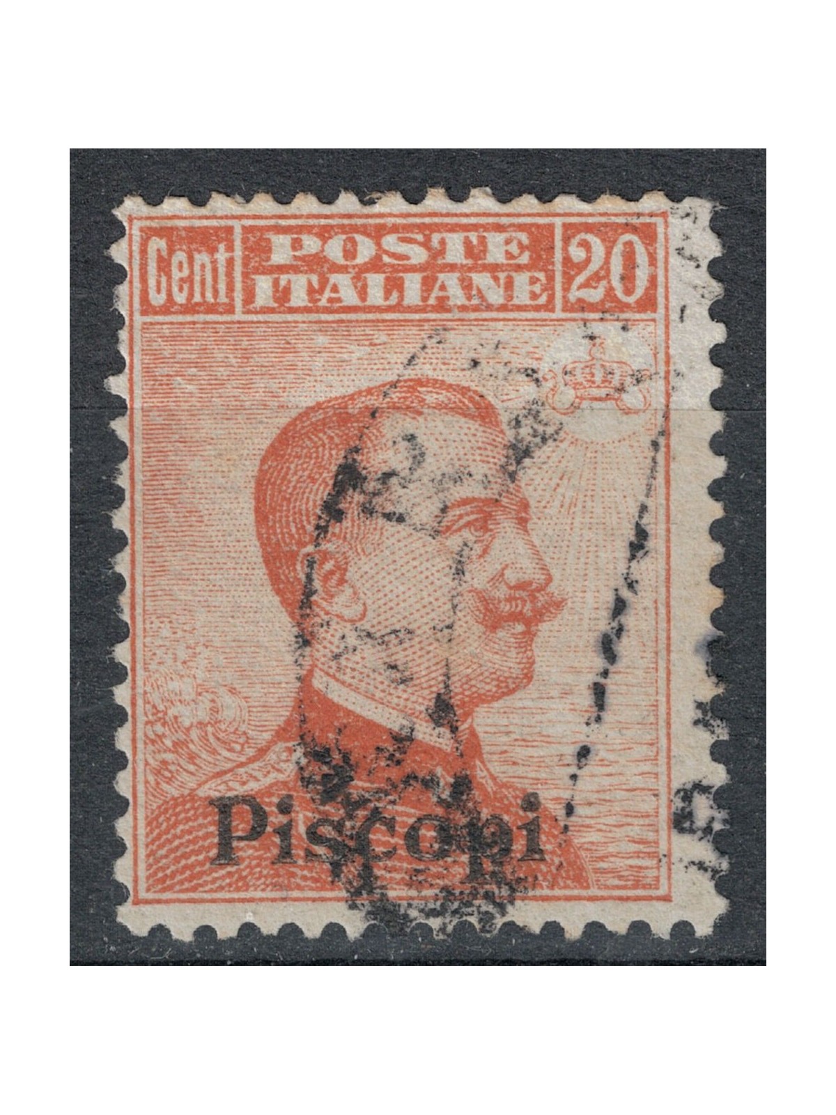 EGEO PISCOPI 1917 20c arancio senza filigrana us