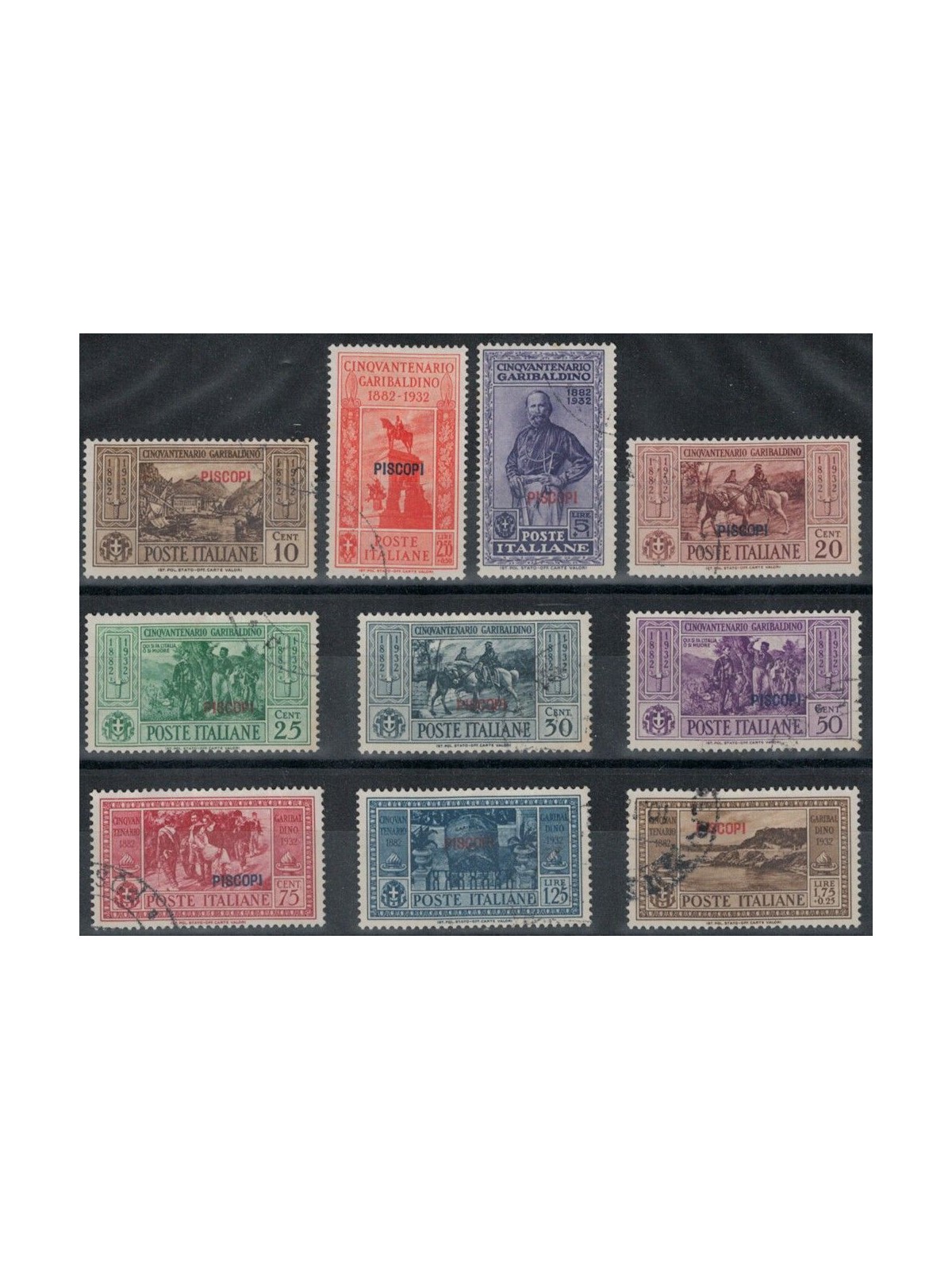 EGEO PISCOPI 1932 Giuseppe Garibaldi 10v us