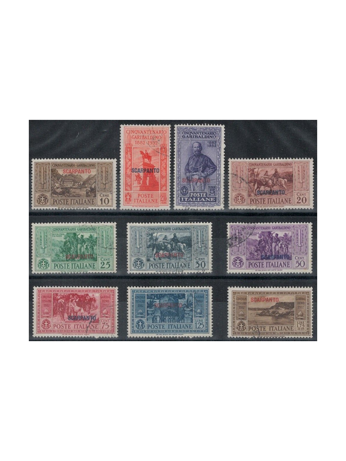 EGEO SCARPANTO 1932 Giuseppe Garibaldi 10v us