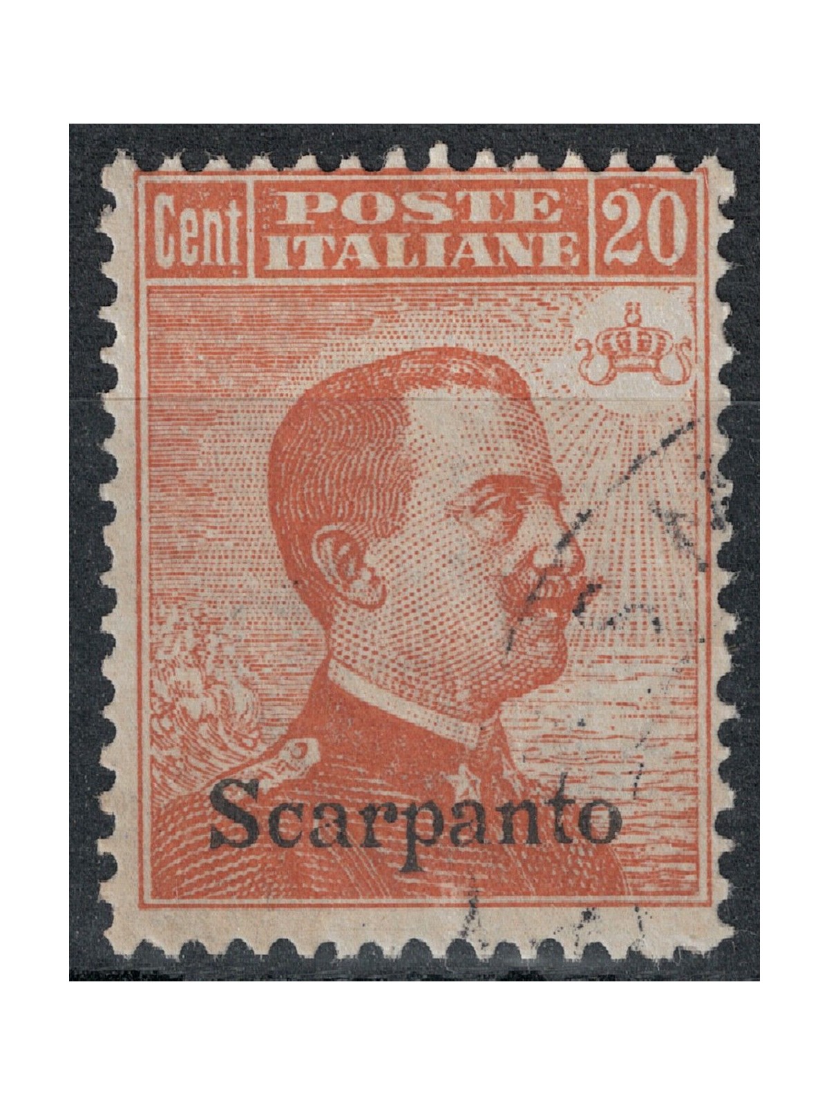 EGEO SCARPANTO 1922 20c orange filigree crown us