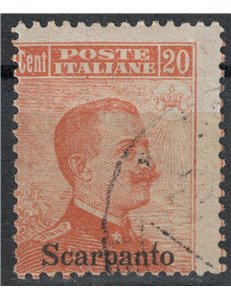 EGEO SCARPANTO 1917 20c orange without watermark us