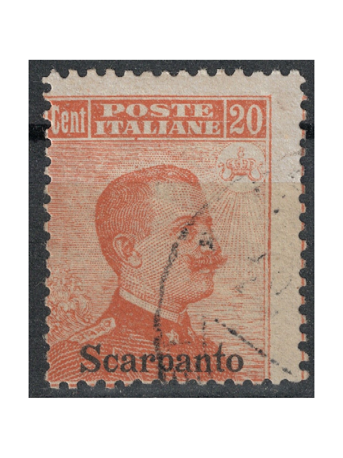 EGEO SCARPANTO 1917 20c orange without watermark us