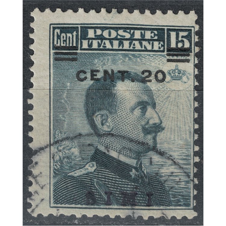 EGEO SIMI 1916 20c on 15c grey black us