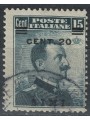EGEO SIMI 1916 20c on 15c grey black us