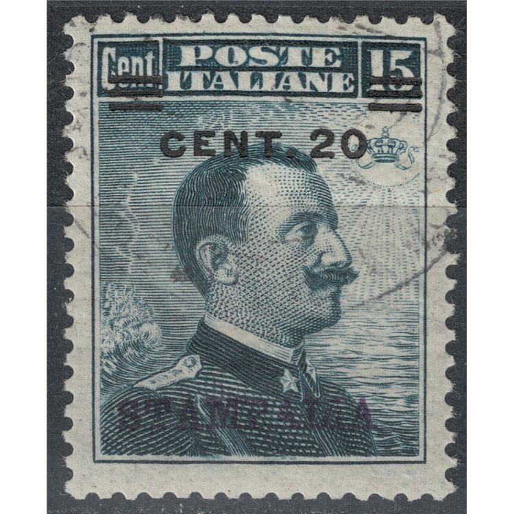 EGEO STAMPALIA 1916 20c on 15c grey black us