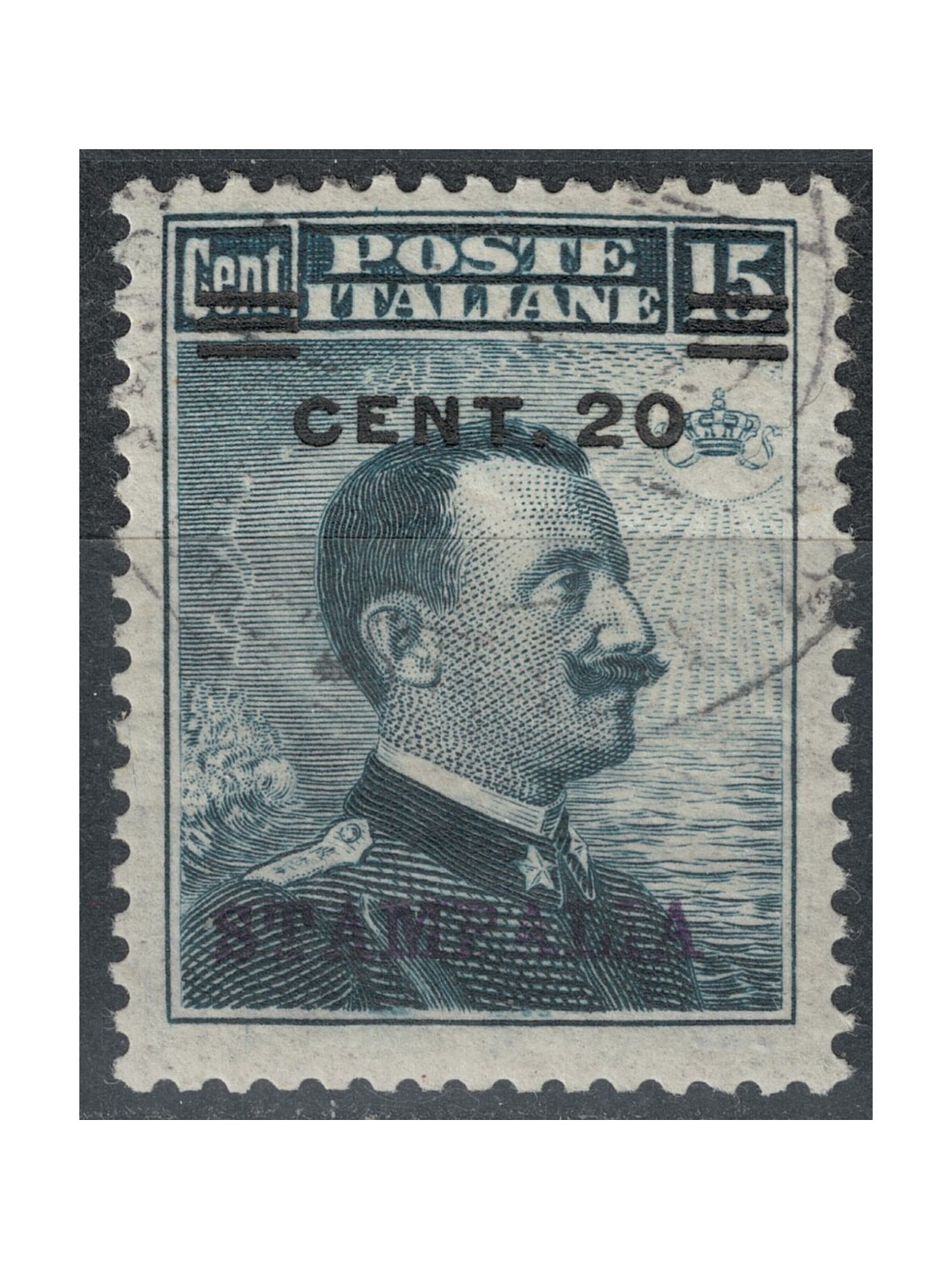 EGEO STAMPALIA 1916 20c su 15c grigio nero us