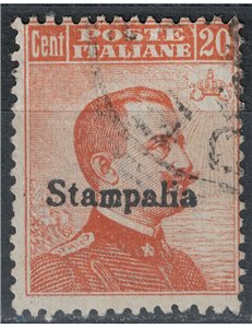 EGEO STAMPALIA 1922 20c orange watermark crown us