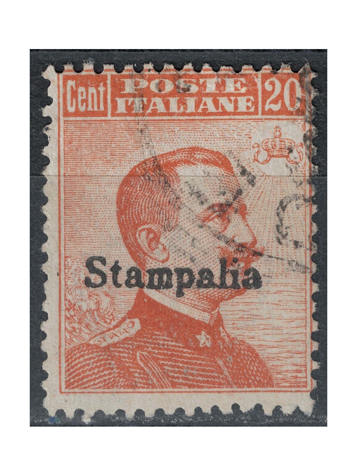 EGEO STAMPALIA 1922 20c orange watermark crown us