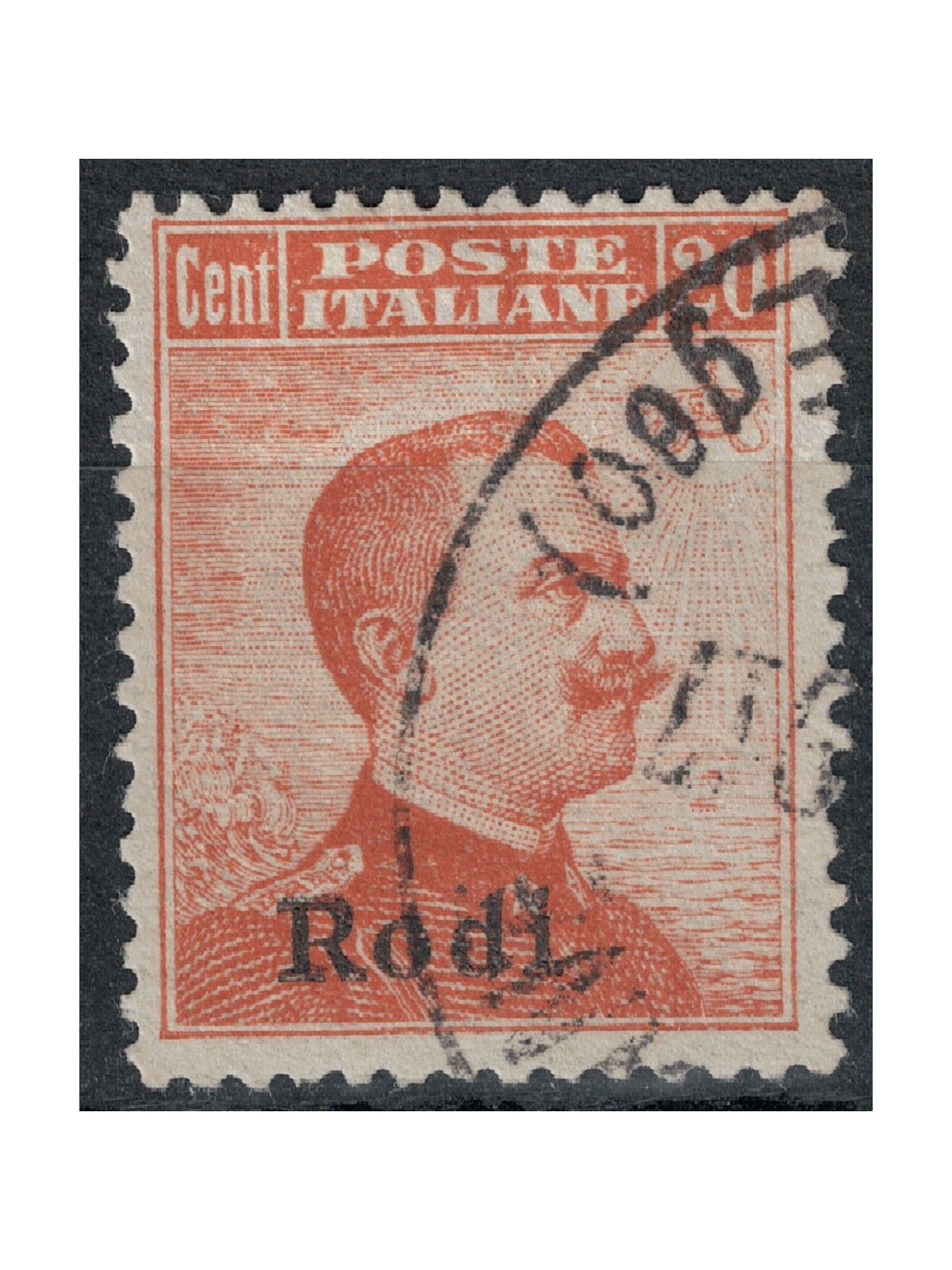 AEGEAN RHODES 1917 20c orange without watermark us