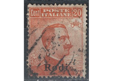 EGEO RODI 1918 20c arancio filigrana corona us