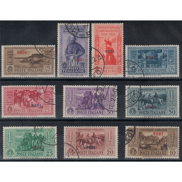 AEGEAN RHODES 1932 Giuseppe Garibaldi 10v us