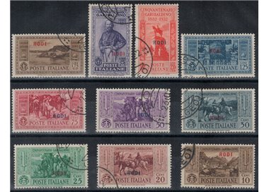 AEGEAN RHODES 1932 Giuseppe Garibaldi 10v us