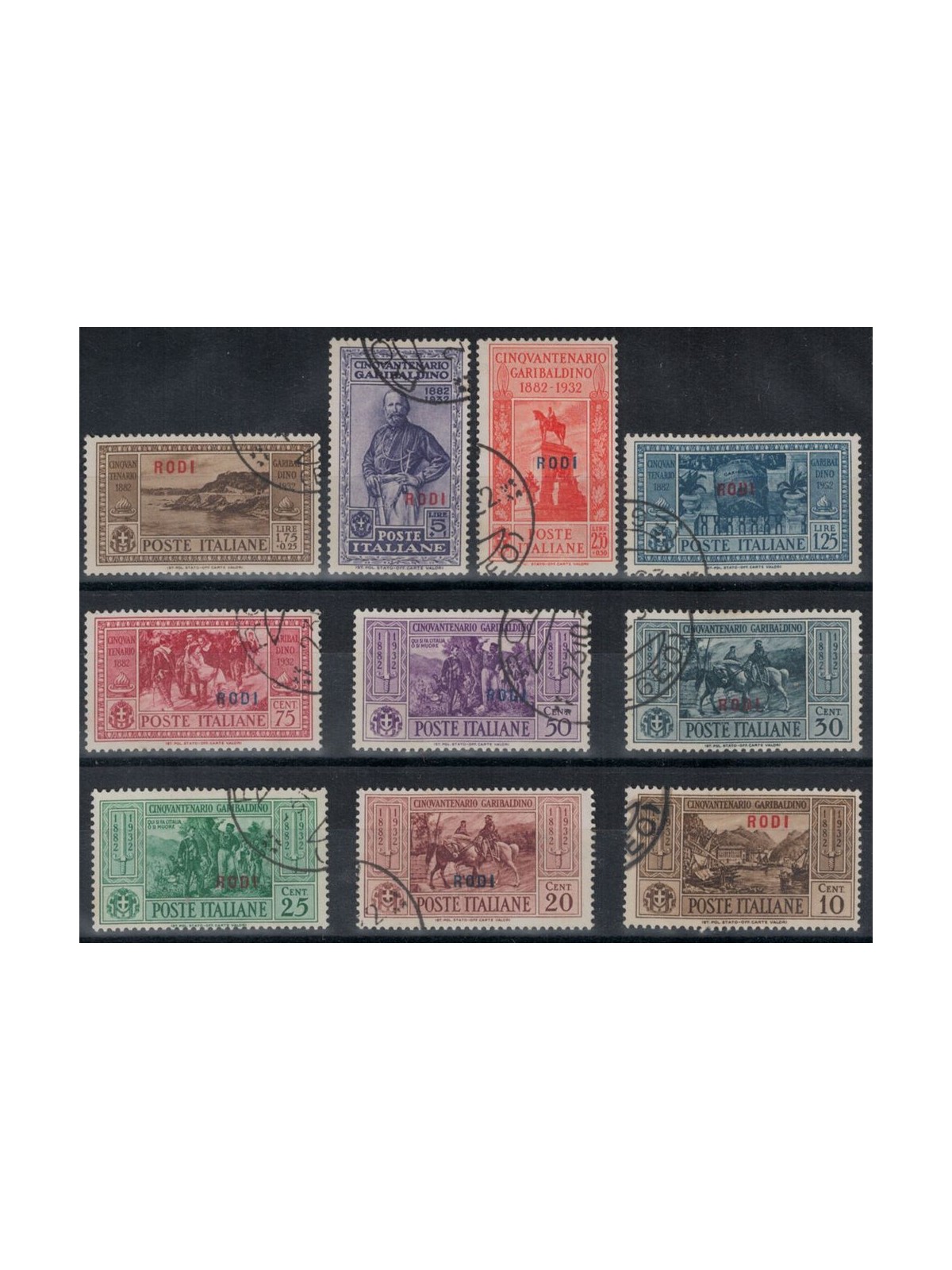 AEGEAN RHODES 1932 Giuseppe Garibaldi 10v us