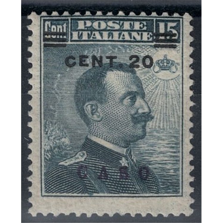 EGEO CASO 1916 20c su 15c grigio nero MNH**