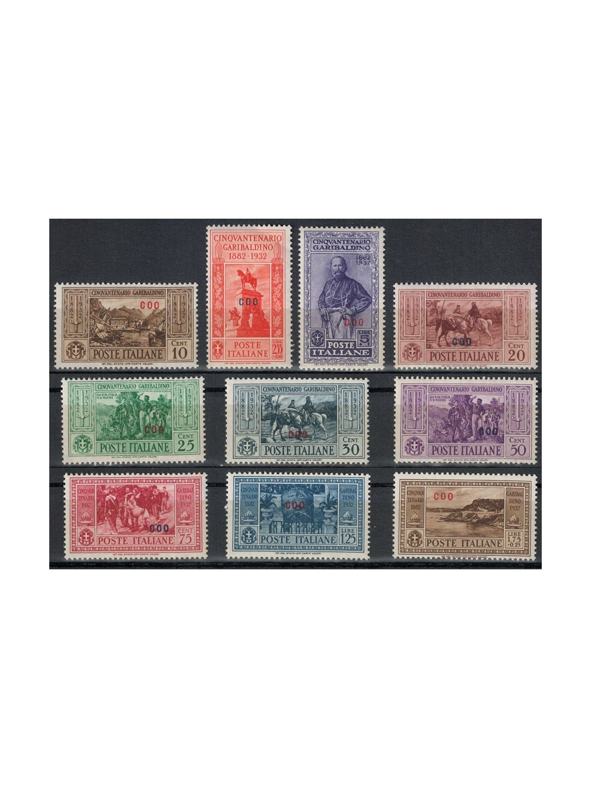 AEGEAN COO 1932 Giuseppe Garibaldi 10v MNH**