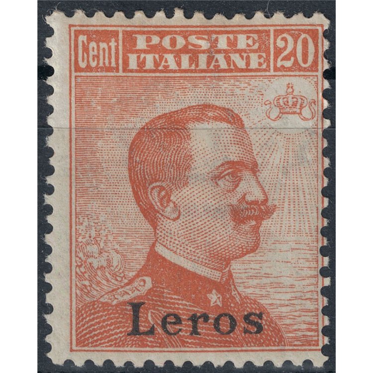 AEGEAN LERO 1917 20c orange without watermark MNH**