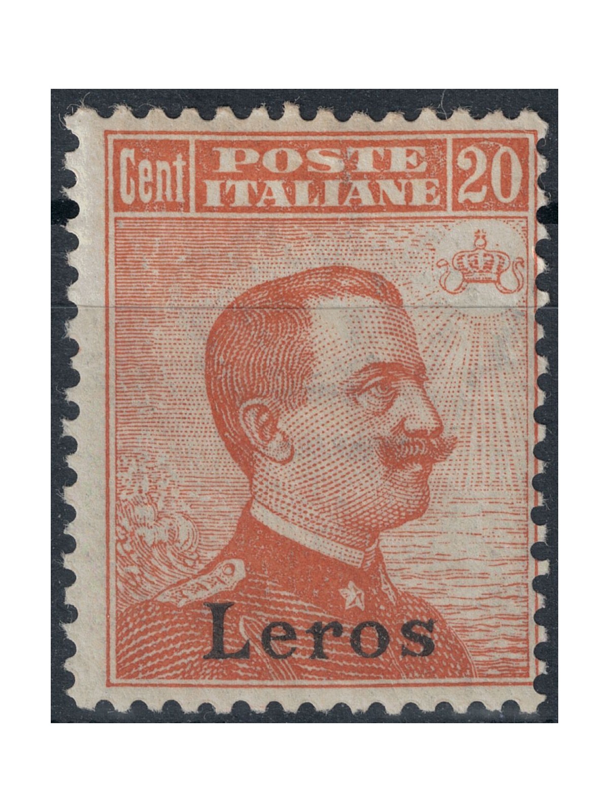 EGEO LERO 1917 20c arancio senza filigrana MNH**