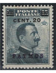 AEGEAN PATMO 1916 20c on 15c grey black MNH**