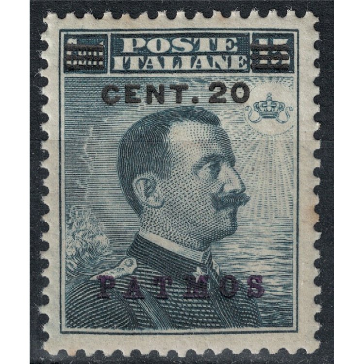 AEGEAN PATMO 1916 20c on 15c grey black MNH**