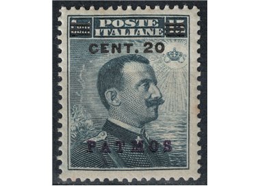 AEGEAN PATMO 1916 20c on 15c grey black MNH**