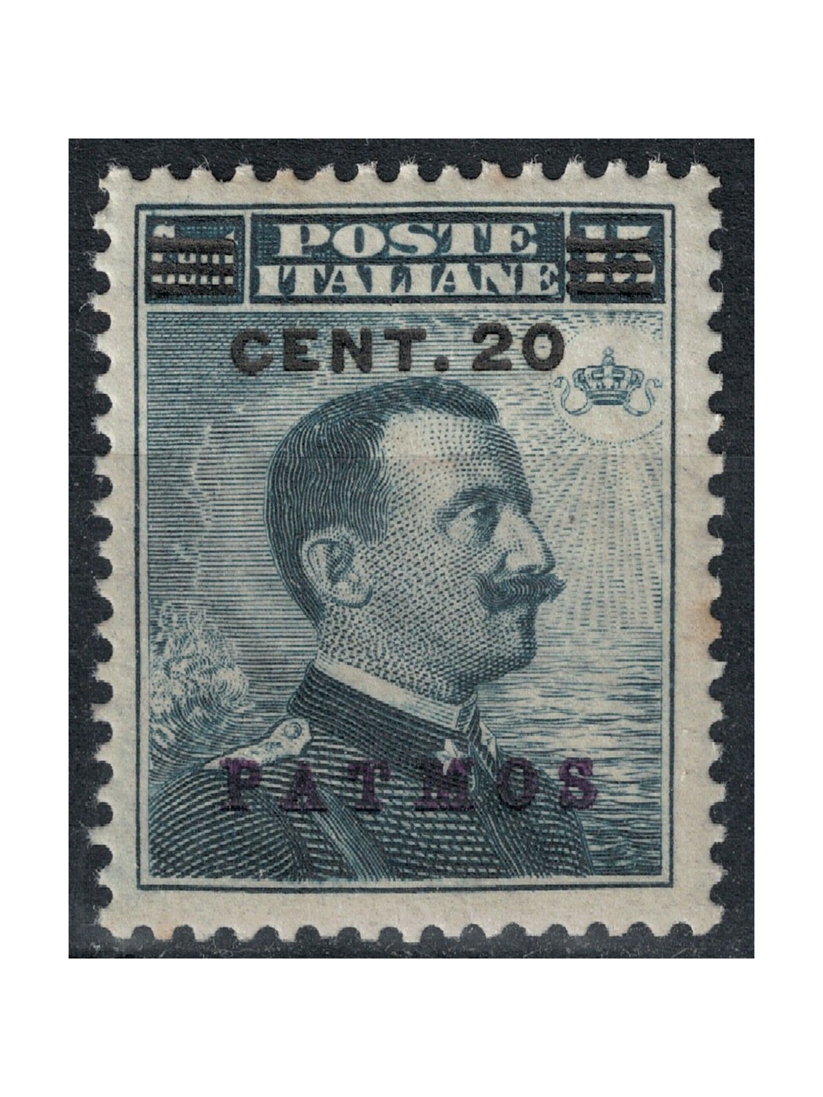 AEGEAN PATMO 1916 20c on 15c grey black MNH**