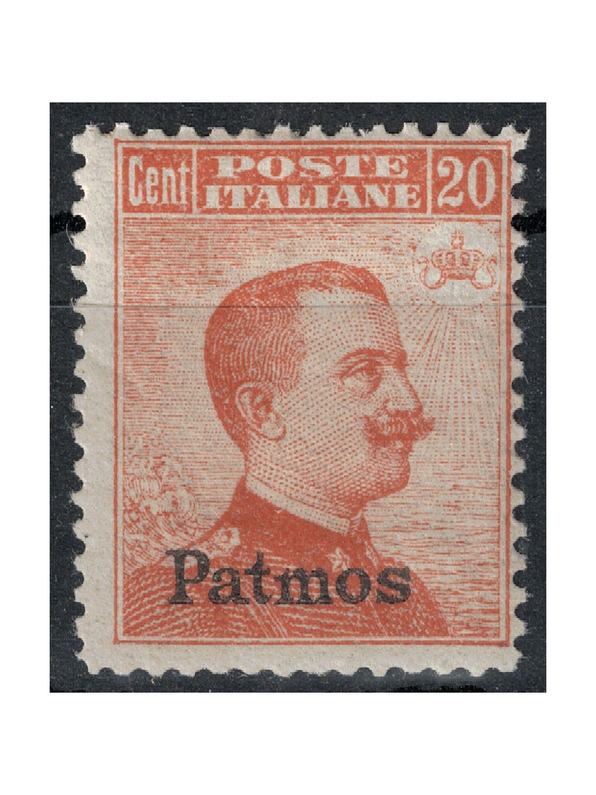 AEGEAN PATMO 1917 20c orange without watermark MNH**