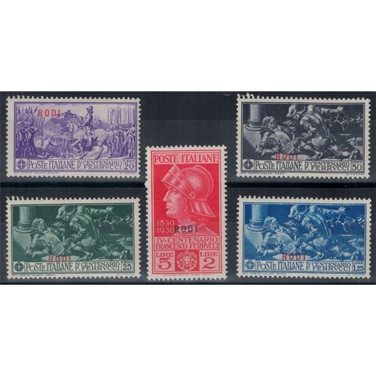 EGEO RODI 1930 Francesco Ferrucci 5v MNH**