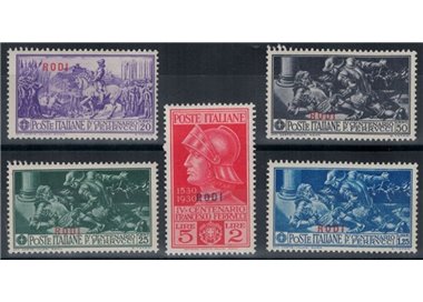 EGEO RODI 1930 Francesco Ferrucci 5v MNH**