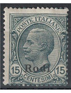 EGEO RODI 1921 15c ardesia MNH**