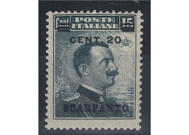 EGEO SCARPANTO 1916 20c su 15c grigio nero MNH**