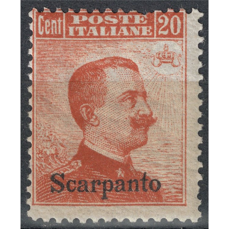 EGEO SCARPANTO 1917 20c arancio senza filigrana MNH**