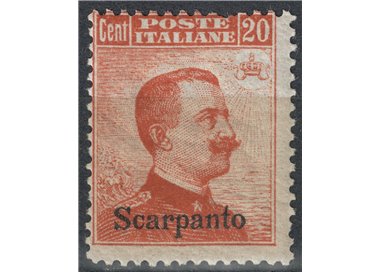 EGEO SCARPANTO 1917 20c orange without watermark MNH**