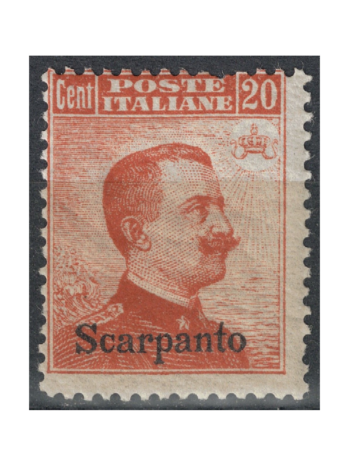EGEO SCARPANTO 1917 20c arancio senza filigrana MNH**