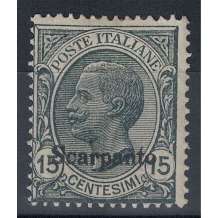 EGEO SCARPANTO 1921 15c ardesia MNH**