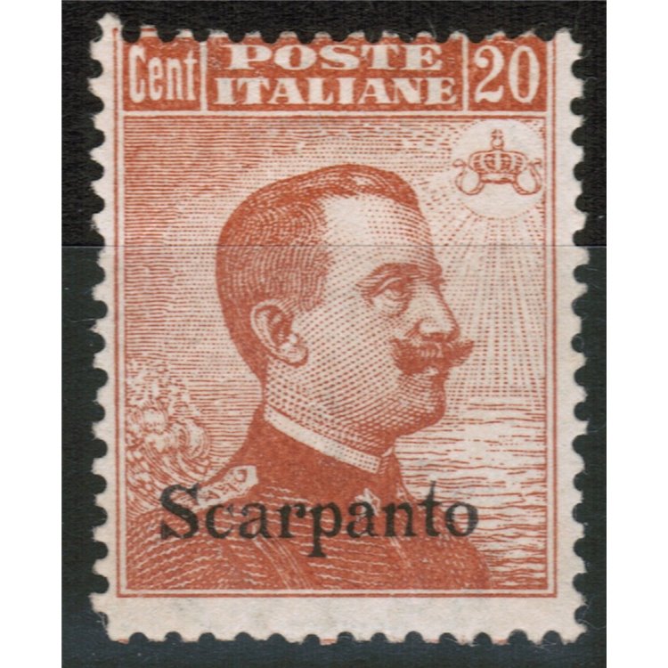 EGEO SCARPANTO 1922 20c orange watermark crown MNH**