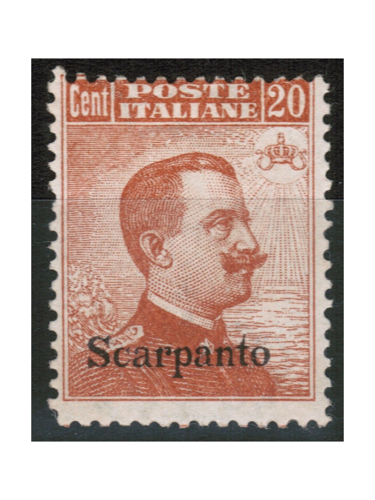 EGEO SCARPANTO 1922 20c orange watermark crown MNH**