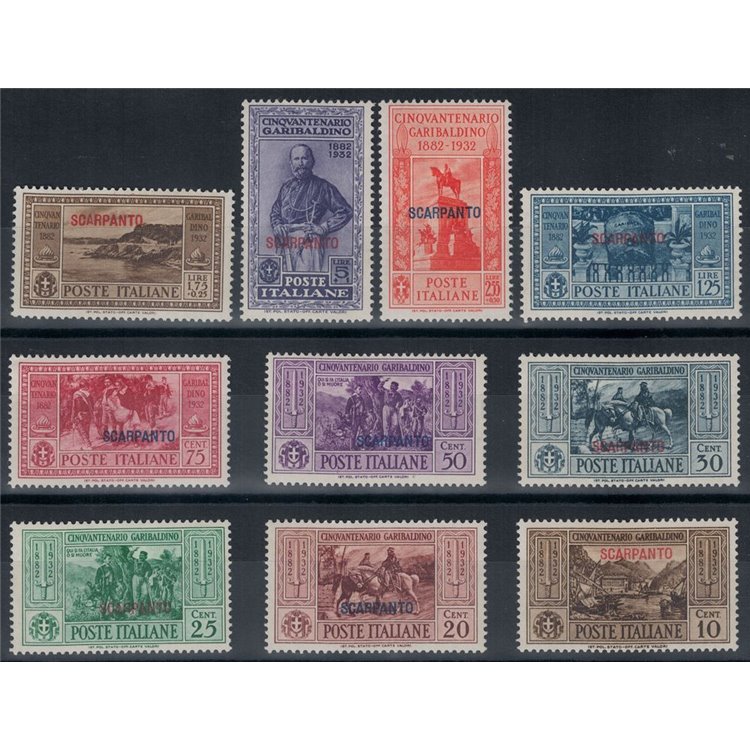 EGEO SCARPANTO 1932 Giuseppe Garibaldi 10v MNH**