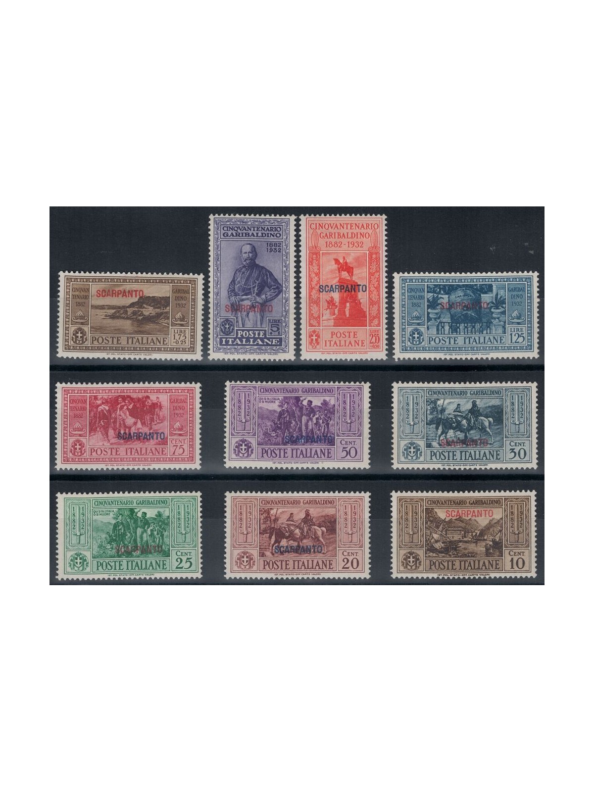 EGEO SCARPANTO 1932 Giuseppe Garibaldi 10v MNH**