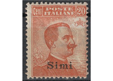EGEO SIMI 1922 20c arancio filigrana corona MNH**