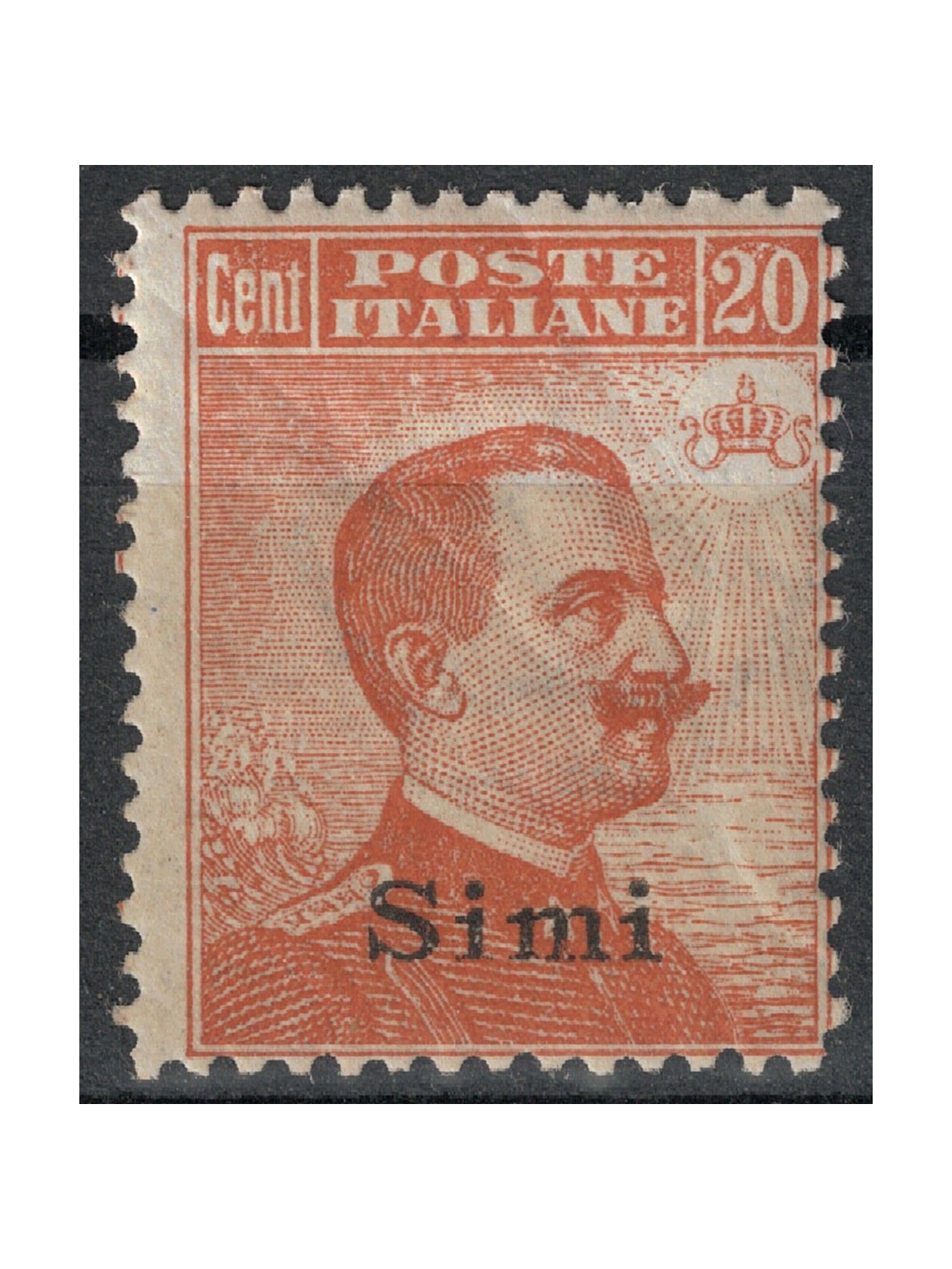 EGEO SIMI 1922 20c orange watermark crown MNH**