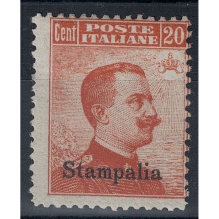 EGEO STAMPALIA 1917 20c arancio senza filigrana MNH**